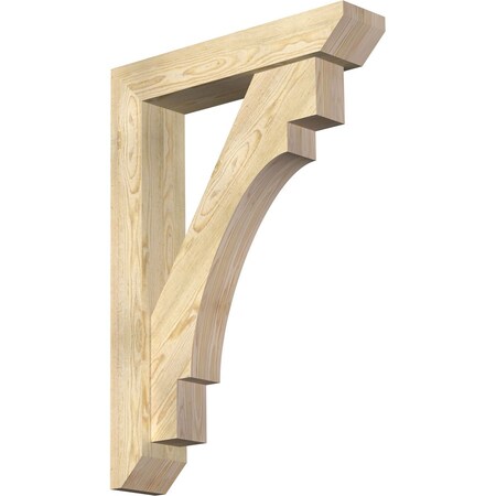 Ekena Millwork Merced Slat Rough Sawn Bracket w/ Offset Brace, Douglas Fir, 6"W x 28"D x 40"H BKT0604X28X40MRC06RDF